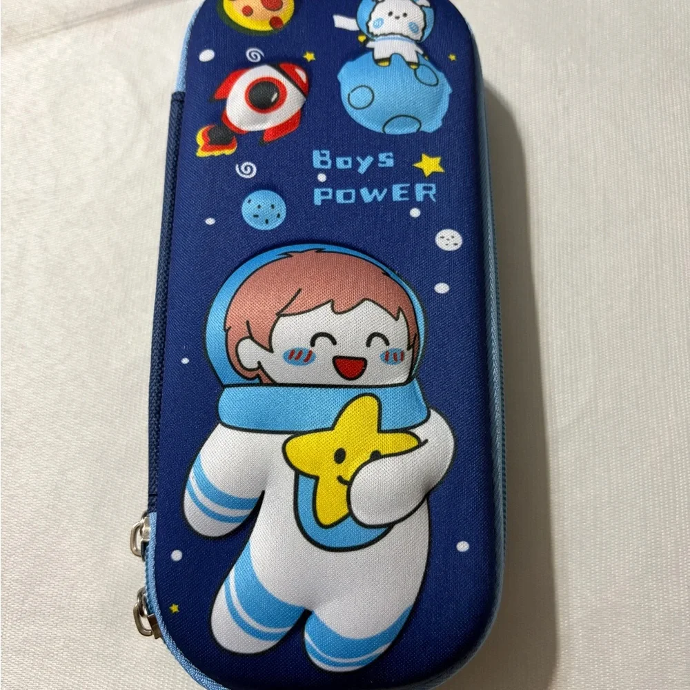 Blue Astronaut Pencil Case for Kids